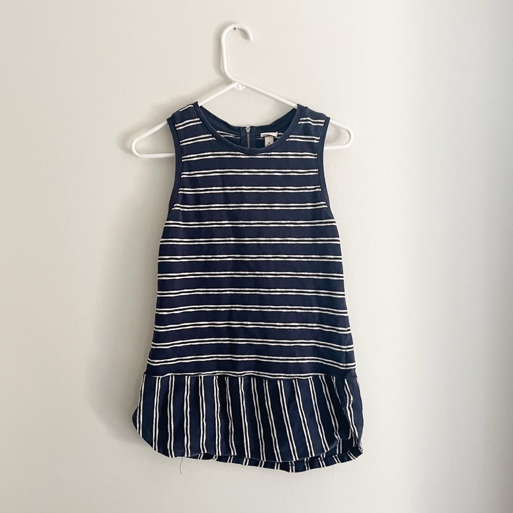 Merona Navy and white Striped Sleeveless Top. Size M